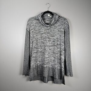 Gap Womens Cowl Neck Sweater Tunic Long Sleeve Soft  Black Gray White Top Size M